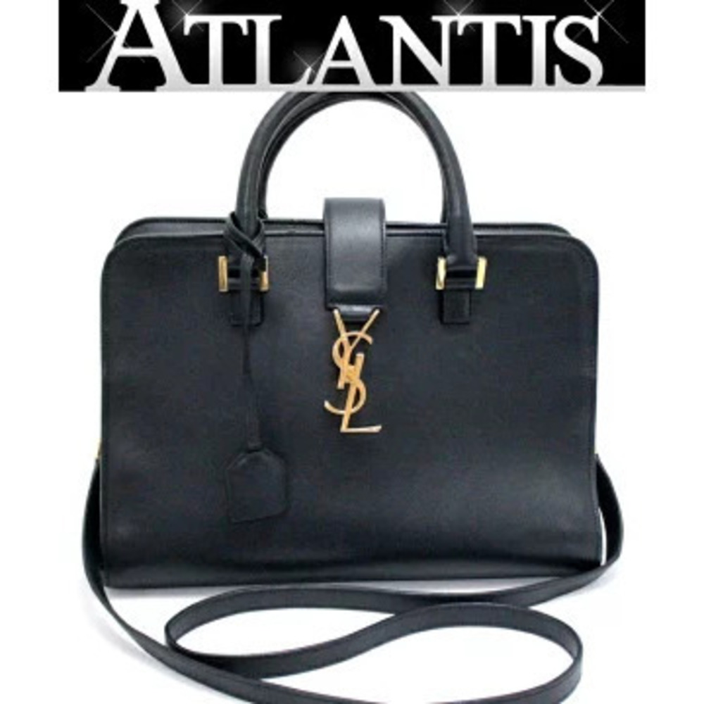 Saint Laurent Paris Cabas Bag Leather Navy Blue